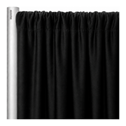 Signature Stretch Velour Drapery Panels — Black — original source fabric photograph, aligned framing