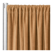 Signature Stretch Velour Drapery Panels — Camel — original source fabric photograph, aligned framing