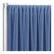 Signature Stretch Velour Drapery Panels — Denim — original source fabric photograph, aligned framing