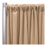 Signature Stretch Velour Drapery Panels — Mocha — original source fabric photograph, aligned framing