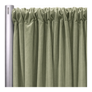 Signature Stretch Velour Drapery Panels — Sage — original source fabric photograph, aligned framing